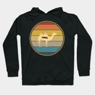 Vintage Retro Sunset Camel Hoodie